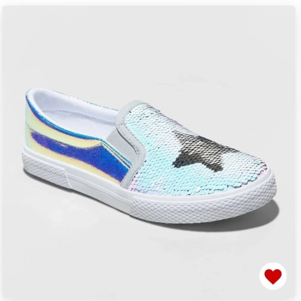 Cat & Jack Madalena Flip Sequin Silver‎ Sneaker